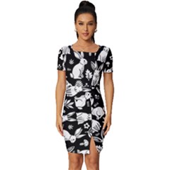 Fitted Knot Split End Bodycon Dress 