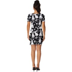 Fitted Knot Split End Bodycon Dress 