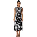 Easter bunny pattern Sleeveless Round Neck Midi Dress
