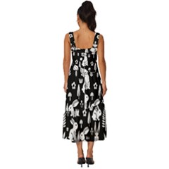 Square Neckline Tiered Midi Dress 