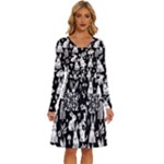 Easter bunny pattern Long Sleeve Dress With Pocket
