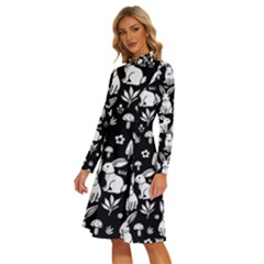 Long Sleeve Shirt Collar A-Line Dress 