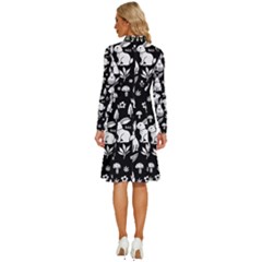 Long Sleeve Shirt Collar A-Line Dress 