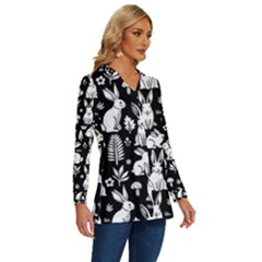Long Sleeve Drawstring Hooded Top 