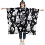 Easter bunny pattern Women s Hooded Rain Ponchos