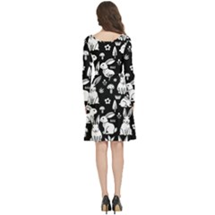 Long Sleeve V-neck skater dress with Pockets 