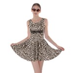 Brown Beige Snake Pattern Skater Dress