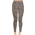 Brown Beige Snake Pattern Everyday Leggings 
