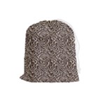 Brown Beige Snake Pattern Drawstring Pouch (Large)