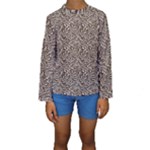 Brown Beige Snake Pattern Kids  Long Sleeve Swimwear