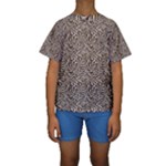 Brown Beige Snake Pattern Kids  Short Sleeve Swimwear