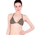 Brown Beige Snake Pattern Classic Bikini Top