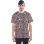 Brown Beige Snake Pattern Men s Sport Mesh T-Shirt