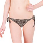 Brown Beige Snake Pattern Bikini Bottoms