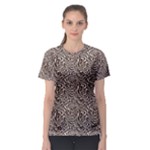 Brown Beige Snake Pattern Women s Sport Mesh T-Shirt