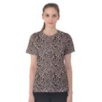Brown Beige Snake Pattern Women s Cotton T-Shirt