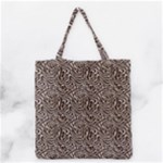 Brown Beige Snake Pattern Grocery Tote Bag