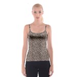 Brown Beige Snake Pattern Spaghetti Strap Top