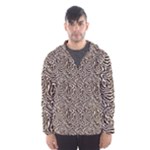 Brown Beige Snake Pattern Men s Hooded Windbreaker