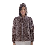 Brown Beige Snake Pattern Women s Hooded Windbreaker