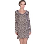Brown Beige Snake Pattern Long Sleeve Nightdress
