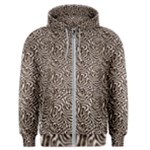 Brown Beige Snake Pattern Men s Zipper Hoodie