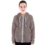 Brown Beige Snake Pattern Women s Zipper Hoodie