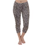 Brown Beige Snake Pattern Capri Winter Leggings 