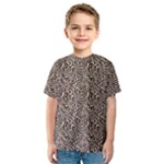 Brown Beige Snake Pattern Kids  Sport Mesh T-Shirt