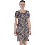 Brown Beige Snake Pattern Short Sleeve Nightdress