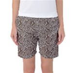 Brown Beige Snake Pattern Women s Basketball Shorts