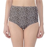 Brown Beige Snake Pattern Classic High-Waist Bikini Bottoms