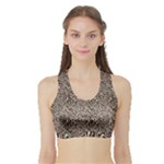Brown Beige Snake Pattern Sports Bra with Border