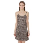 Brown Beige Snake Pattern Satin Night Slip