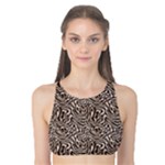 Brown Beige Snake Pattern Tank Bikini Top