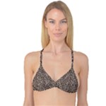 Brown Beige Snake Pattern Reversible Tri Bikini Top