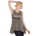 Brown Beige Snake Pattern Side Drop Tank Tunic