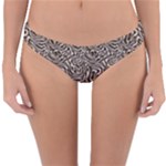 Brown Beige Snake Pattern Reversible Hipster Bikini Bottoms