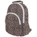Brown Beige Snake Pattern Rounded Multi Pocket Backpack