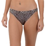 Brown Beige Snake Pattern Band Bikini Bottoms