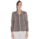 Brown Beige Snake Pattern Women s Windbreaker