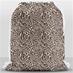 Brown Beige Snake Pattern Drawstring Bag (Large)