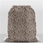Brown Beige Snake Pattern Drawstring Bag (Small)