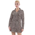 Brown Beige Snake Pattern Women s Long Sleeve Casual Dress