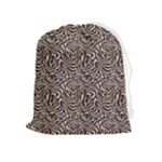 Brown Beige Snake Pattern Drawstring Pouch (XL)