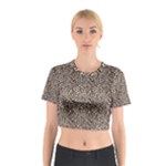 Brown Beige Snake Pattern Cotton Crop Top