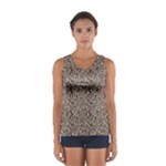Brown Beige Snake Pattern Sport Tank Top 
