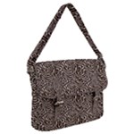 Brown Beige Snake Pattern Buckle Messenger Bag