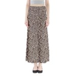 Brown Beige Snake Pattern Full Length Maxi Skirt