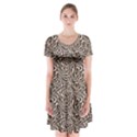 Short Sleeve V-neck Flare Dress 